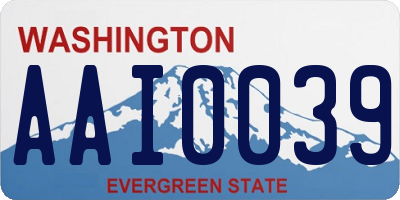 WA license plate AAI0039