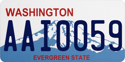 WA license plate AAI0059