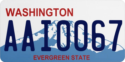 WA license plate AAI0067