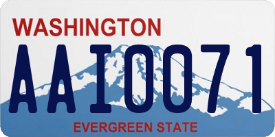 WA license plate AAI0071