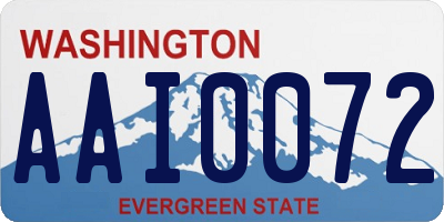WA license plate AAI0072