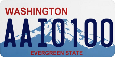 WA license plate AAI0100