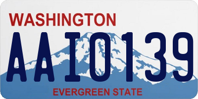 WA license plate AAI0139