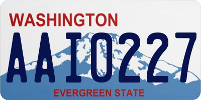 WA license plate AAI0227