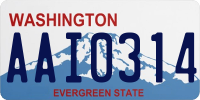 WA license plate AAI0314