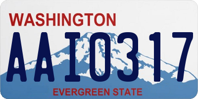 WA license plate AAI0317