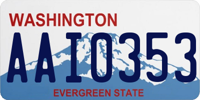 WA license plate AAI0353