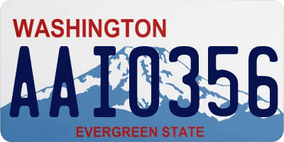 WA license plate AAI0356