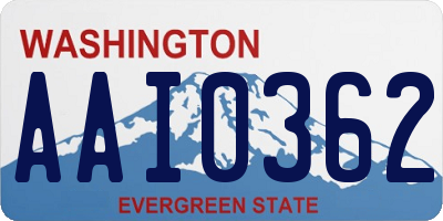 WA license plate AAI0362