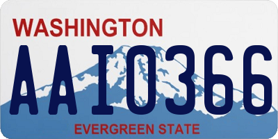 WA license plate AAI0366