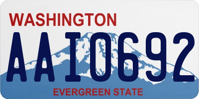 WA license plate AAI0692