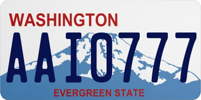 WA license plate AAI0777