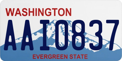 WA license plate AAI0837