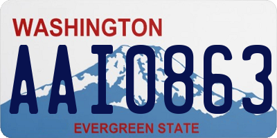 WA license plate AAI0863