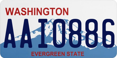 WA license plate AAI0886