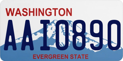 WA license plate AAI0890