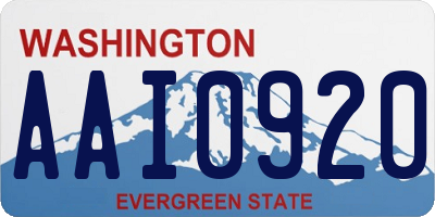 WA license plate AAI0920