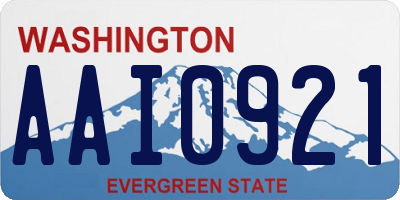 WA license plate AAI0921
