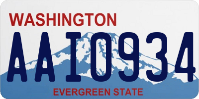 WA license plate AAI0934