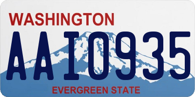 WA license plate AAI0935