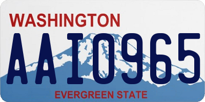 WA license plate AAI0965