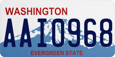 WA license plate AAI0968