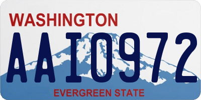 WA license plate AAI0972