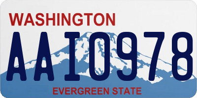 WA license plate AAI0978