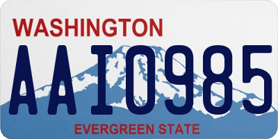 WA license plate AAI0985