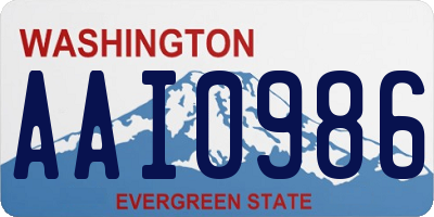 WA license plate AAI0986