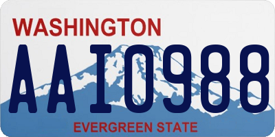 WA license plate AAI0988