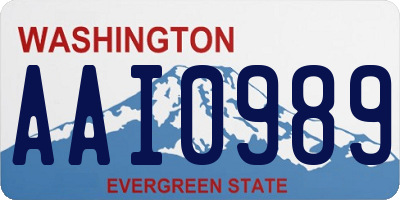 WA license plate AAI0989
