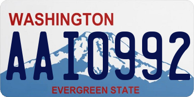 WA license plate AAI0992