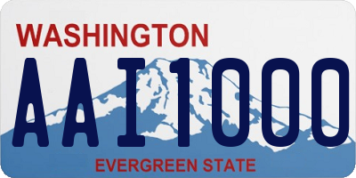 WA license plate AAI1000