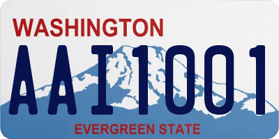 WA license plate AAI1001