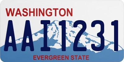WA license plate AAI1231