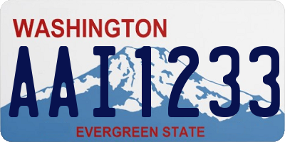WA license plate AAI1233