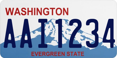 WA license plate AAI1234