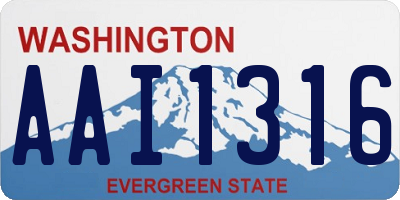 WA license plate AAI1316