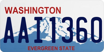 WA license plate AAI1360