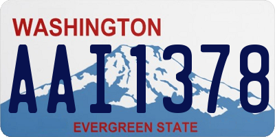 WA license plate AAI1378