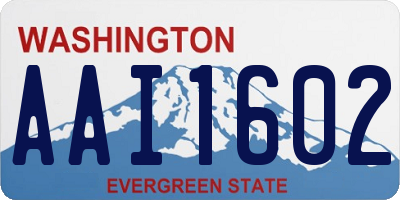WA license plate AAI1602