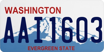 WA license plate AAI1603