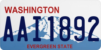 WA license plate AAI1892