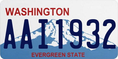 WA license plate AAI1932