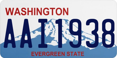WA license plate AAI1938