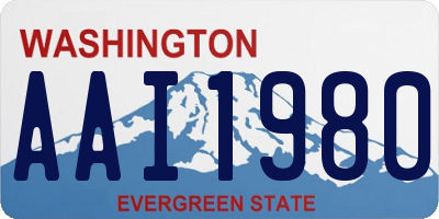 WA license plate AAI1980