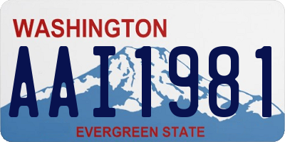 WA license plate AAI1981