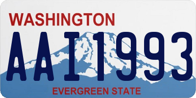WA license plate AAI1993