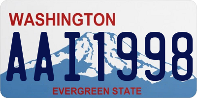 WA license plate AAI1998